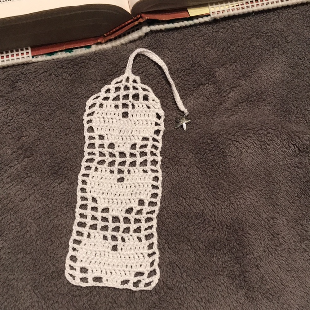 Crochet Heart Bookmarker with Star